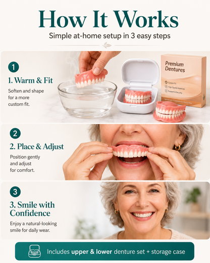 Custom-Fit Instant Smile Dentures – Natural Looking Comfort Fit